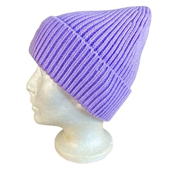 Yanyanz Purple Knit Butterfly Beanie Warm Winter Accessories One Size Fits Most - Picture 3 of 8